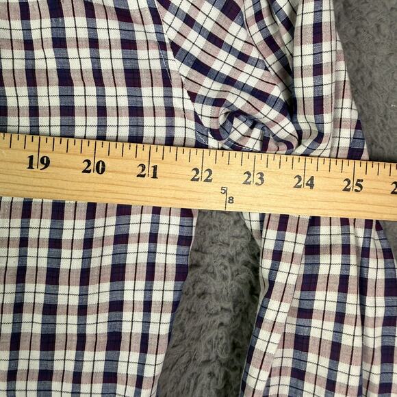 Brunello Cucinelli Button Shirt Mens M Purple Plaid Linen Blend Italy Dress - Picture 6 of 9